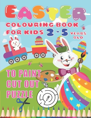 Easter Rabbit Scissor Skills Activity Book For Kids Ages 2-5