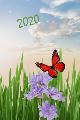 2020: Blumen Schmetterlings Kalender - Wochenkalender - Zielsetzung - Zeitmanagement - Produktivität - Terminplaner - Termin Cover Image