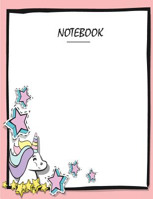 Notebook: Cute unicorn on dark pink cover and Dot Graph Line Sketch pages, Extra large (8.5 x 11) inches, 110 pages, White paper Cover Image