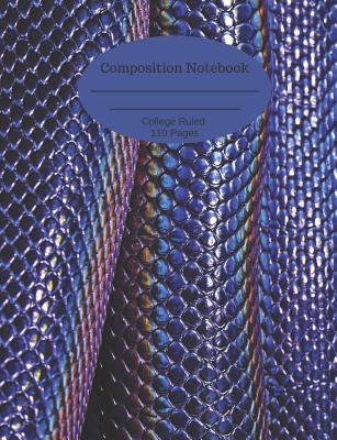Composition Notebook: College Ruled 110 Paged Blue Snakes Reptiles Amphibians Cover Image