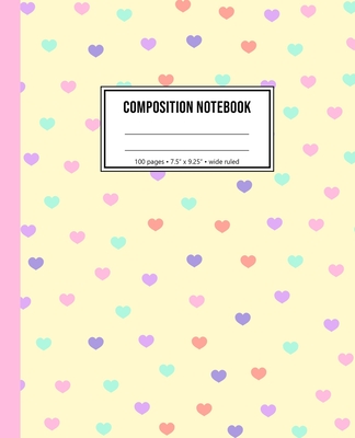 Composition Notebook: Heart Pattern Wide Ruled Notebook Cover Image