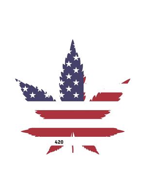 Cornell Notes: Marijuana Leaf with American Flag Cornell Notebook for High School and University Students: 8.5