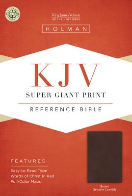 KJV Super Giant Print Reference Bible, Brown Genuine Cowhide Cover Image