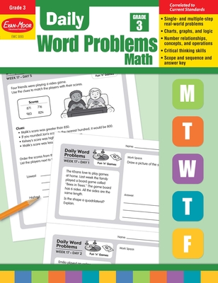 Daily Word Problems Math, Grade 3 Teacher Edition By Evan-Moor Corporation Cover Image