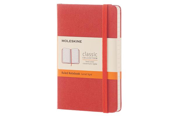 Moleskine Classic Notebook, Pocket, Ruled, Coral Orange, Hard Cover (3.5 x 5.5) Cover Image