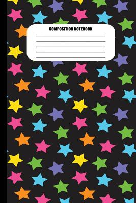 Composition Notebook: Bright Stars Pattern on Black (100 Pages, College Ruled) Cover Image