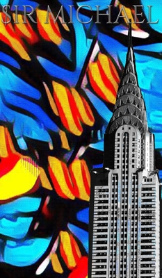 Iconic Chrysler Building New York City Sir Michael Huhn pop art Drawing Journal By Michael Huhn Cover Image