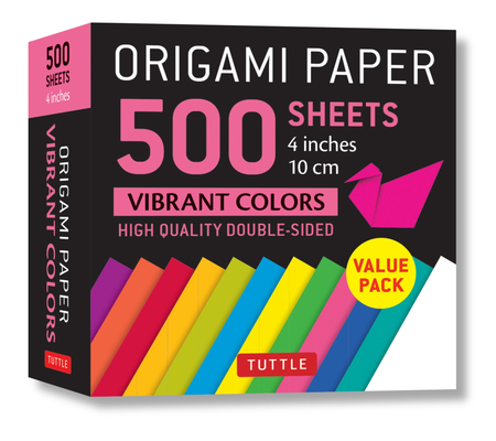 Origami Paper 500 Sheets Vibrant Colors 4 (10 CM): Tuttle Origami Paper: Double-Sided Origami Sheets Printed with 12 Different Colors By Tuttle Publishing (Editor) Cover Image