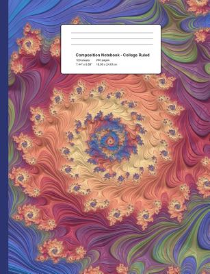 Composition Notebook - College Ruled: Mandelbrot Set Fractal Spirals (200 Pages, 7.5 X 9.75) Cover Image