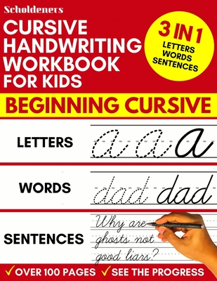 Cursive Handwriting Workbook for Kids: 3 in 1 Letters Words Sentences  Cursive Handwriting Practice For Kids, Cursive Workbook To Learn Writing  (Paperback)