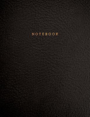 Notebook: Black Textured Leather Style 150 Legal College-Ruled Pages Letter Size (8.5 X 11) - A4 By Paperlush Press Cover Image