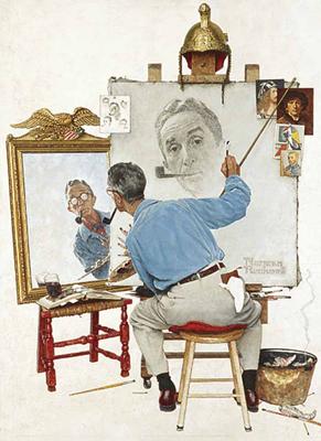 Norman Rockwell's Triple Self-Portrait from the Saturday Evening Post Notebook By Norman Rockwell Cover Image