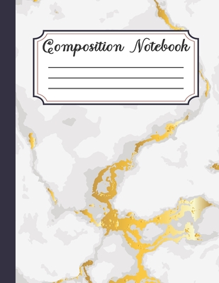 Composition Notebook: Glossy Marble Cover, Wide Ruled College Notepad 8.5 x 11 100 pages