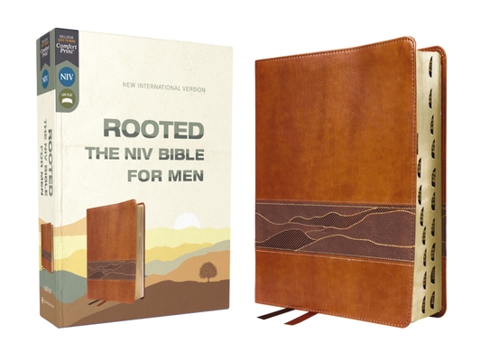 Rooted: The NIV Bible for Men, Leathersoft, Brown, Thumb Indexed, Comfort Print Cover Image