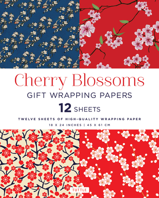 Cherry Blossoms Gift Wrapping Papers - 12 Sheets: High-Quality 18 X 24 Inch (45 X 61 CM) Wrapping Paper Cover Image