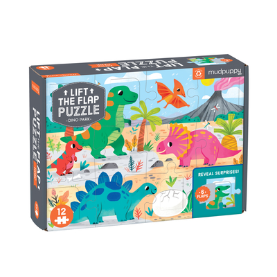 Dino Park 12 Piece Lift the Flap Puzzle By Galison Mudpuppy (Created by) Cover Image