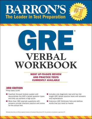 GRE Verbal Workbook (Barron's Test Prep) Cover Image