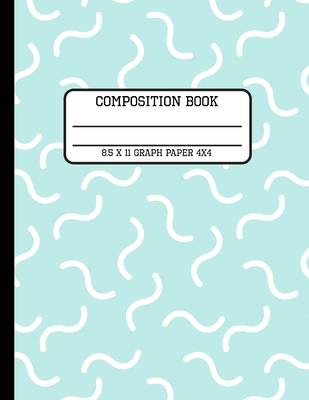 Composition Book Graph Paper 4x4: Trendy Squiggle Back to School Quad Writing Notebook for Students and Teachers in 8.5 x 11 Inches By Full Spectrum Publishing Cover Image