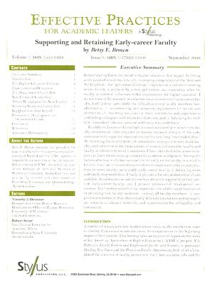 Effective Practices for Academic Leaders: Supporting and Retaining Early-Career Faculty