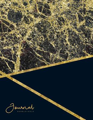 Journal Marble + Gold: Black Gold Marble Notebook - Lined 80-Page - Perfect Bound Cover (Marble Notebooks #5)