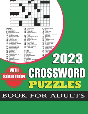 2023 Crossword Puzzles Book For Adults With Solution Cover Image