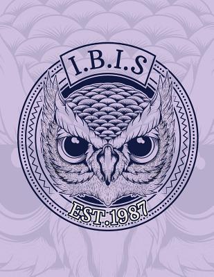 I.B.I.S: Owl on purple cover and Dot Graph Line Sketch pages, Extra large (8.5 x 11) inches, 110 pages, White paper, Sketch, Dr Cover Image