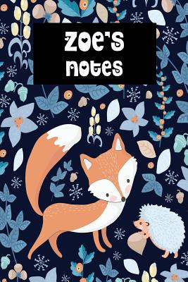 Zoe's Notes: Winter Fox Personalised College Ruled Notebook Cover Image