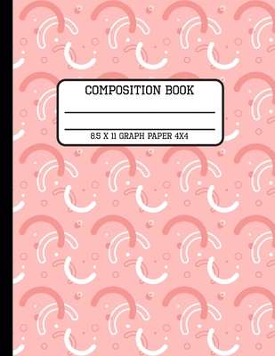 Composition Book Graph Paper 4x4: Trendy Geometric Back to School Quad Writing Notebook for Students and Teachers in 8.5 x 11 Inches Cover Image