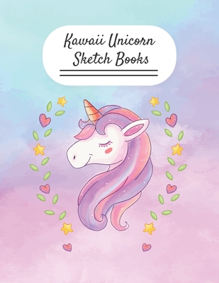 Sketch Book for Girls - Cute Unicorn Kawaii: 120 Pages, 8.5 x 11 inches  Sketchpad | Large Notebook for Drawing Kids, Journaling, Writing, Crayon