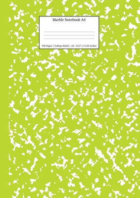 Marble Notebook A4: Green Marble College Ruled Journal By Young Dreamers Press Cover Image