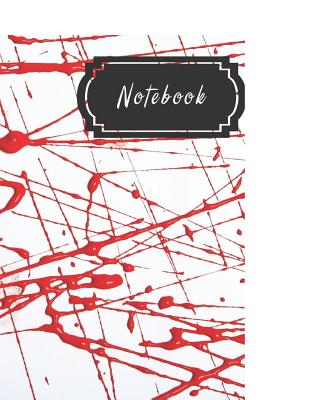 Red Splatter Paint Art College Ruled Notebook