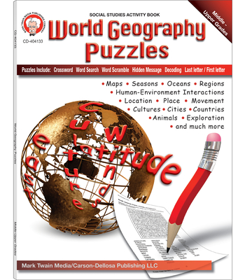 World Geography Puzzles, Grades 6 - 12 (Paperback) | Hooked