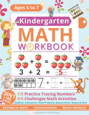 Kindergarten Math Workbook: Homeschool Kindergarten Learning Numbers and Math for Kids Ages 5-7 Kindergarten Workbook, 1st Grade ... (Kidergarten Cover Image