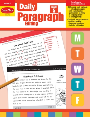 Daily Paragraph Editing, Grade 5 Teacher Edition By Evan-Moor Corporation Cover Image