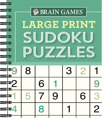 Brain Games - Large Print Sudoku Puzzles (Green) Cover Image