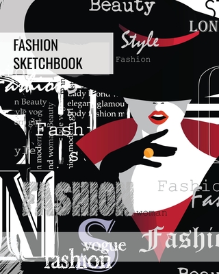 Female Fashion Sketchbook Figure Template: This professional