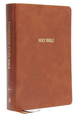 Nkjv, Foundation Study Bible, Large Print, Leathersoft, Brown, Red Letter, Thumb Indexed, Comfort Print: Holy Bible, New King James Version By Thomas Nelson Cover Image
