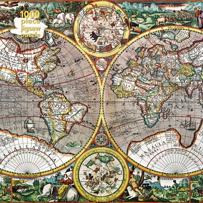 Adult Jigsaw Puzzle Pieter van den Keere: Antique Map of the World: 1000-piece Jigsaw Puzzles By Flame Tree Studio (Created by) Cover Image