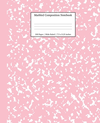 Marbled Composition Notebook: Pink Marble Wide Ruled Paper Subject Book Cover Image
