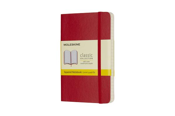 Moleskine Classic Notebook, Pocket, Squared, Scarlet Red, Soft Cover (3.5 x 5.5) Cover Image