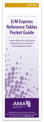 E/M Express Reference Tables Pocket Guide 2021 (Single) Cover Image
