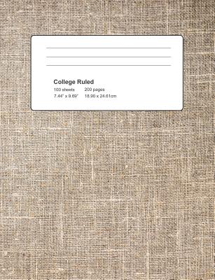 College Ruled: Textile Cover Notebook 100 Sheets 200 Pages Cover Image