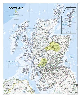 National Geographic Scotland Wall Map - Classic (30 X 36 In) (National Geographic Reference Map) By National Geographic Maps Cover Image