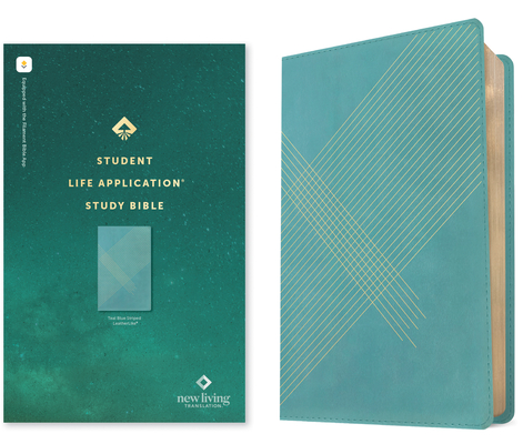 NLT Student Life Application Study Bible (Leatherlike, Teal Blue Striped, Red Letter, Filament Enabled) Cover Image