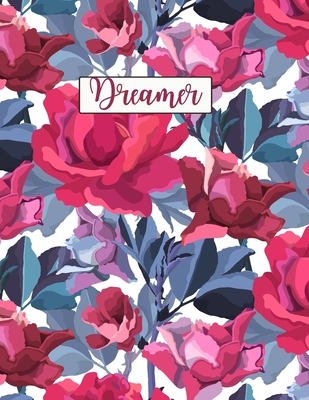 Dreamer: Wide Ruled Paper with colored flowers on the margins 8.5 x 11 150 Pages, Perfect for School, Office and Home Cover Image