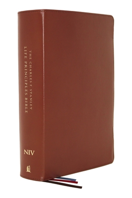 Niv, Charles F. Stanley Life Principles Bible, 2nd Edition, Genuine Leather, Brown, Comfort Print: Holy Bible, New International Version Cover Image