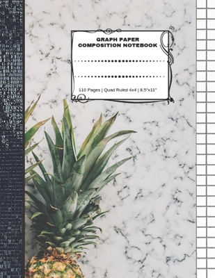 Graph Paper Composition Notebook: 110 Pages - Quad Ruled 4x4 - 8.5" x 11" Marble Large Notebook with Grid Paper - Math Notebook For Students