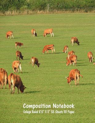 Composition Notebook: College Ruled Cow Farm Bull Bovine Cattle Cute Composition Notebook, Girl Boy School Notebook, College Notebooks, Comp By Majestical Notebook Cover Image