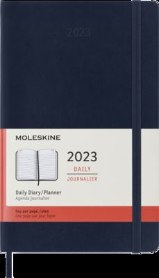Moleskine 2023 Daily Planner, 12M, Large, Sapphire Blue, Soft Cover (5 x 8.25) By Moleskine Cover Image