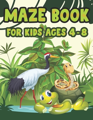 Maze Book For Kids Ages 4-8: Beginner Levels Challenging Mazes for Kids 4-6, 6-8 year olds Maze book for Children Games Problem-Solving Cute Gift F Cover Image